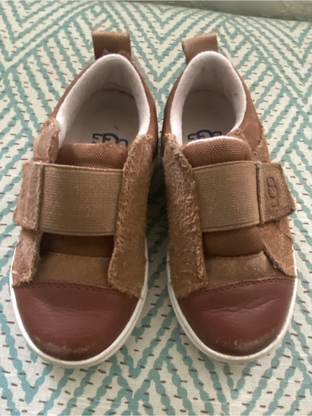 UGG Kids Chestnut Brown Velcro Slip-On Sneakers